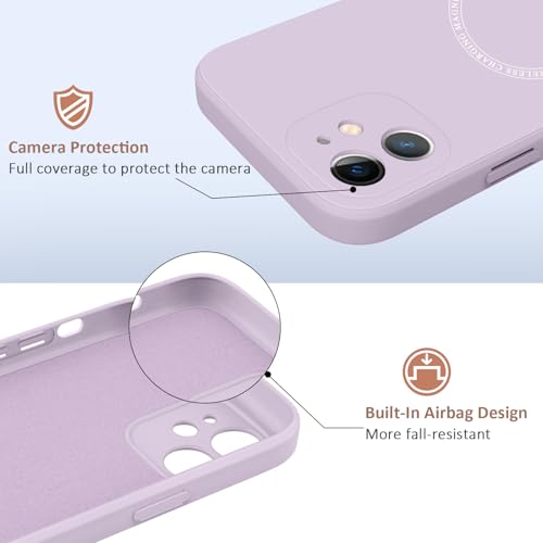 Meliya Magnetic Case for iPhone 11 Phone Case with MagSafe, Camera Protection Ultra Slim Shockproof Bumper Liquid Silicone Case with Microfiber Lining, Grass Purple - Image 3