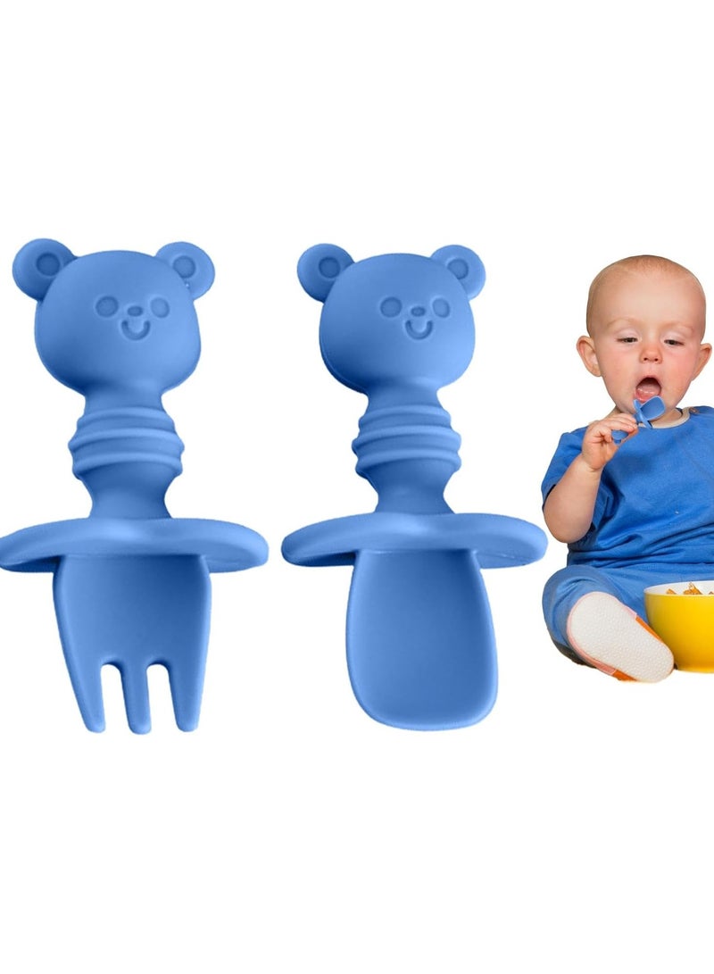 Bukela Toddler Forks And Spoons, Soft Kids Cutlery Set Spoon Fork Set Baby Forks And Spoons, Bite-Resistant Baby Feeding Utensils Safe Silicone Baby Tableware for Baby And Toddler - Image 2