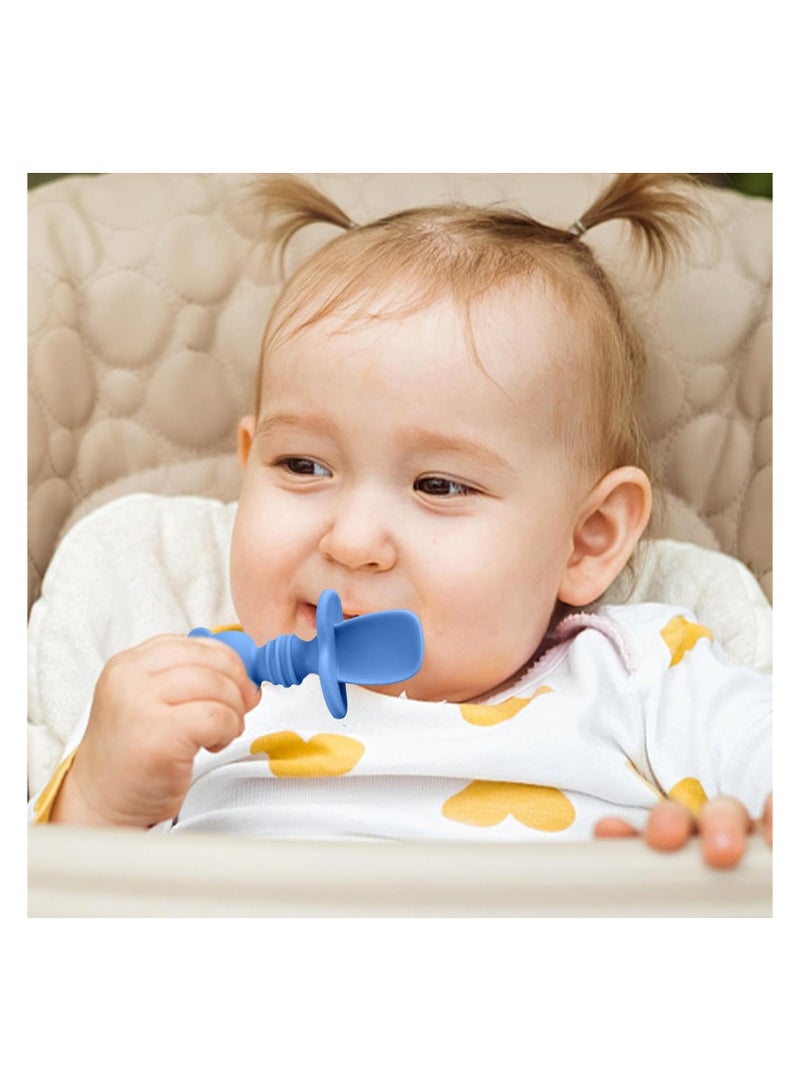 Bukela Toddler Forks And Spoons, Soft Kids Cutlery Set Spoon Fork Set Baby Forks And Spoons, Bite-Resistant Baby Feeding Utensils Safe Silicone Baby Tableware for Baby And Toddler - Image 5