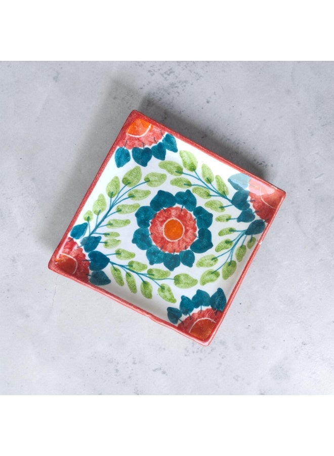 color zone pottery A hand-painted ceramic and porcelain plate, suitable for decoration and serving food. Microwave, dishwasher, and oven safe. Lightweight and scratch-resistant. 19 cm - Image 2