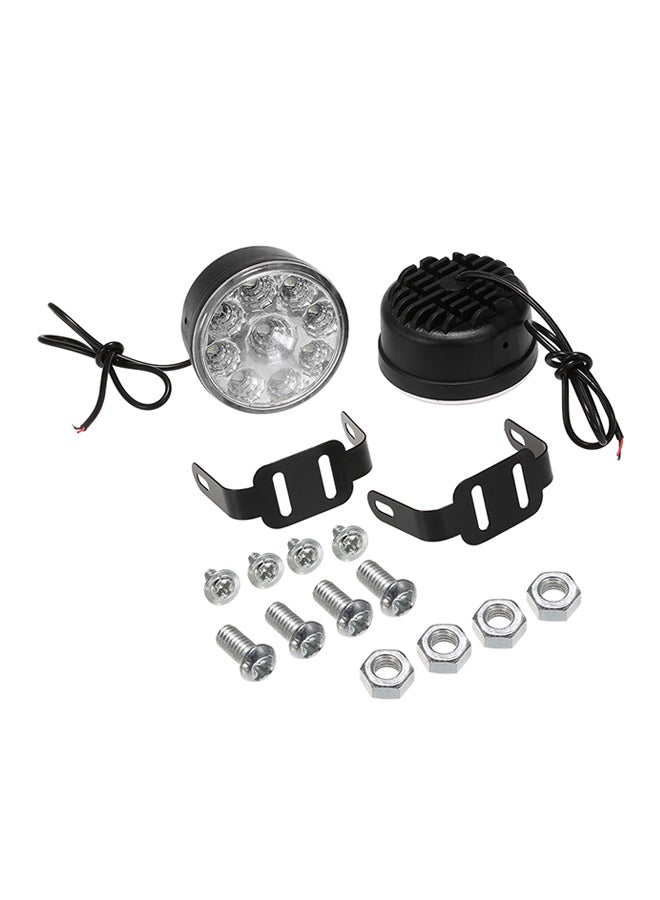 2-Piece 9 LED Round Daytime Running Lights DRL Car Front Fog Tail Headlight - Image 2