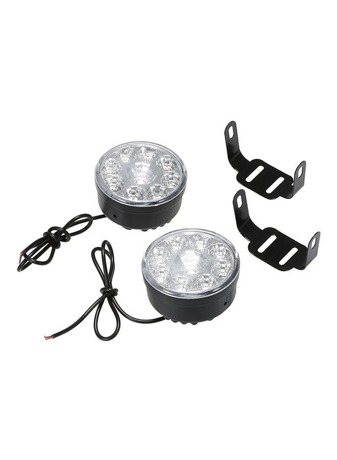 2-Piece 9 LED Round Daytime Running Lights DRL Car Front Fog Tail Headlight - Image 1