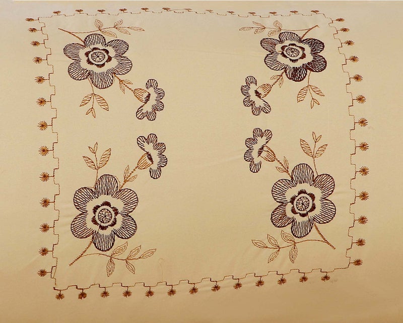 Rj Products ¢ Pure Cotton Fabric Embroidered Bolsters Cover - Skin (Light Gold, Standard) Pack of 2 Piece - Image 3