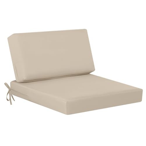 ideehome Outdoor Cushions for Patio Furniture Outdoor Seat Cushion Waterproof Couch Hampton Bay Deep Seat Replacement Chair Cushions for Garden Lawn Backyard Deck 265 x 265 Beige