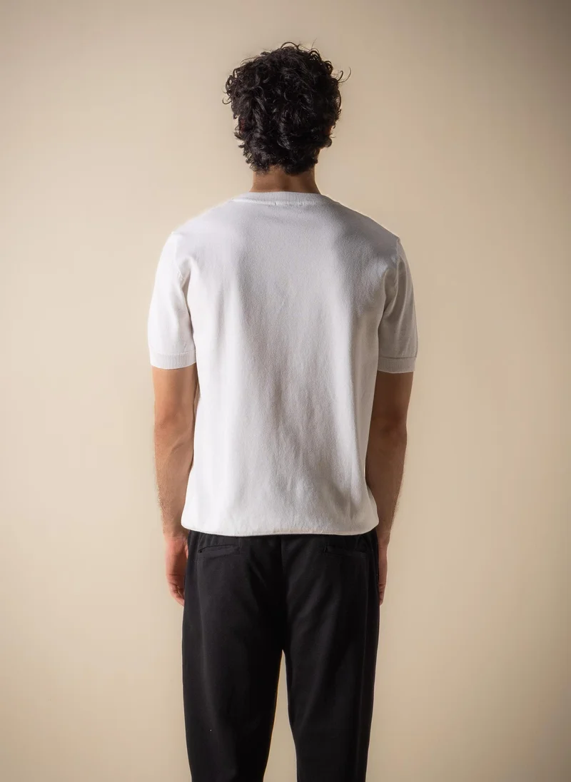 Shapes White MIDWEIGHT KNIT T-SHIRT for Men | Best Price UAE