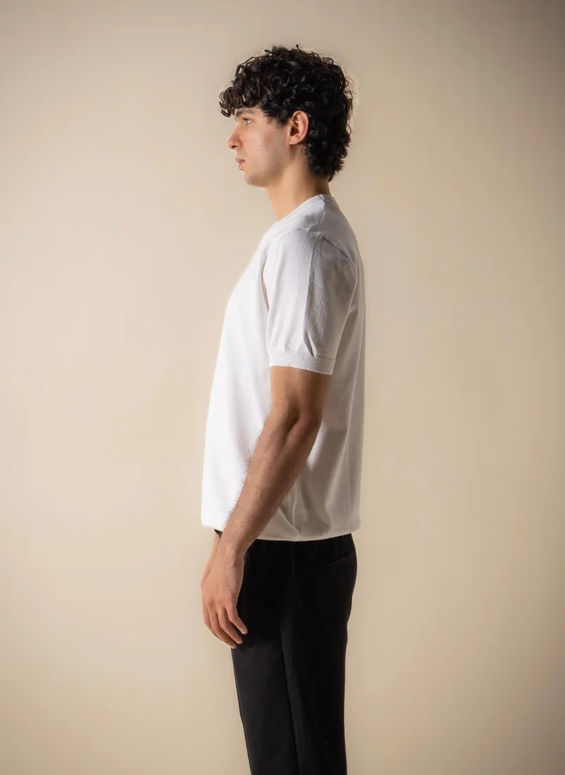 Shapes White MIDWEIGHT KNIT T-SHIRT for Men | Best Price UAE