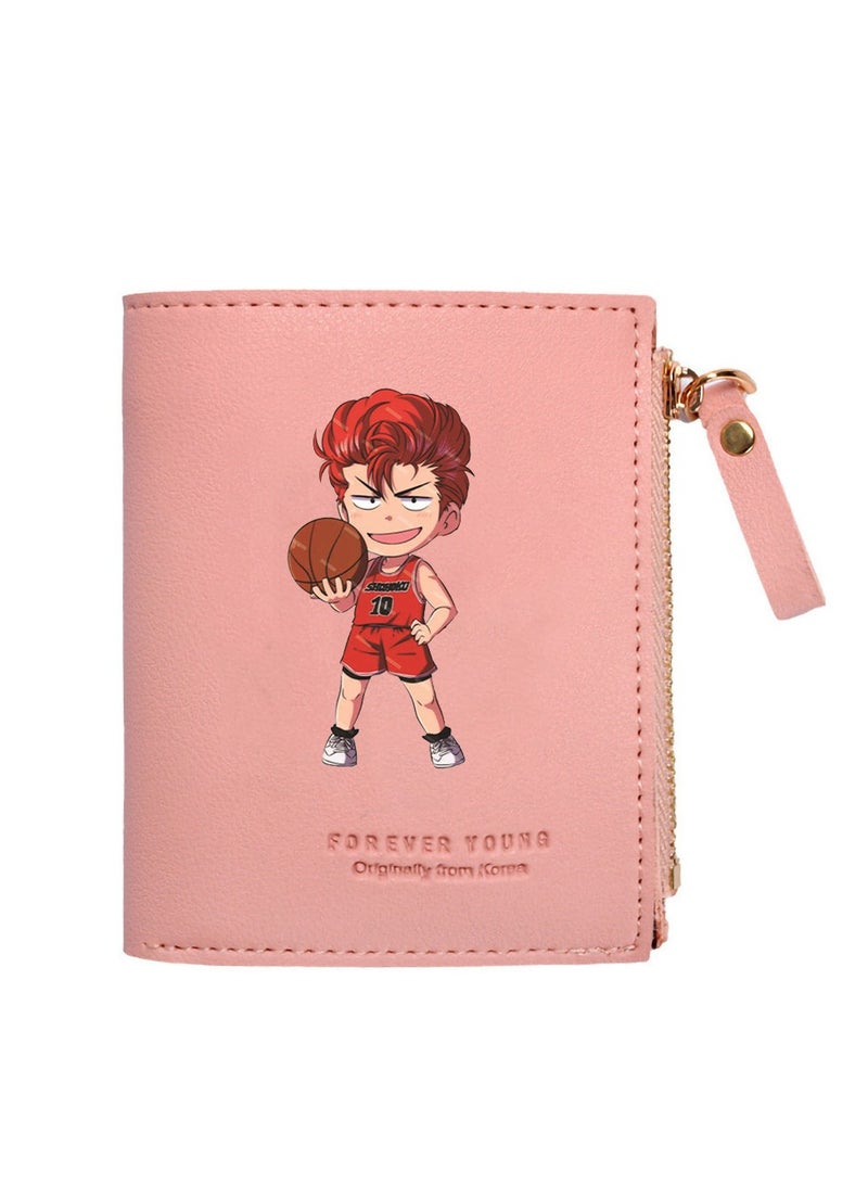 KUYING Slam Dunk, Student Card Bag, Leather Wallet 
