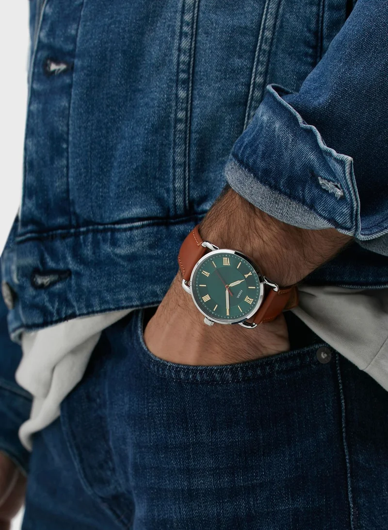 FOSSIL Fs5737 Leather Strap Analog Watch