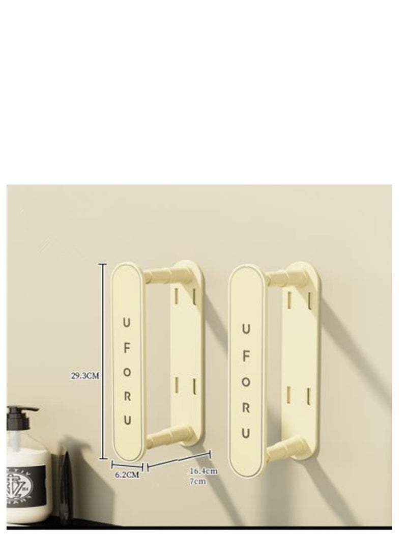Golden Hanger Stacker, Hanger Organizer Pack of 2, Retractable Storage Clothes Hanger Organizer for Laundry Room Balcony Bathrooms, Space Saving Hanger Storage, White - Image 2