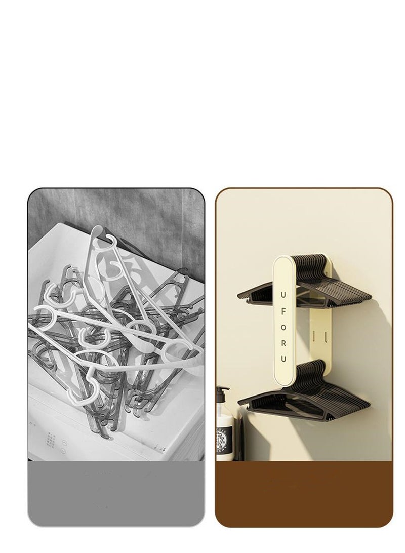 Golden Hanger Stacker, Hanger Organizer Pack of 2, Retractable Storage Clothes Hanger Organizer for Laundry Room Balcony Bathrooms, Space Saving Hanger Storage, White - Image 3