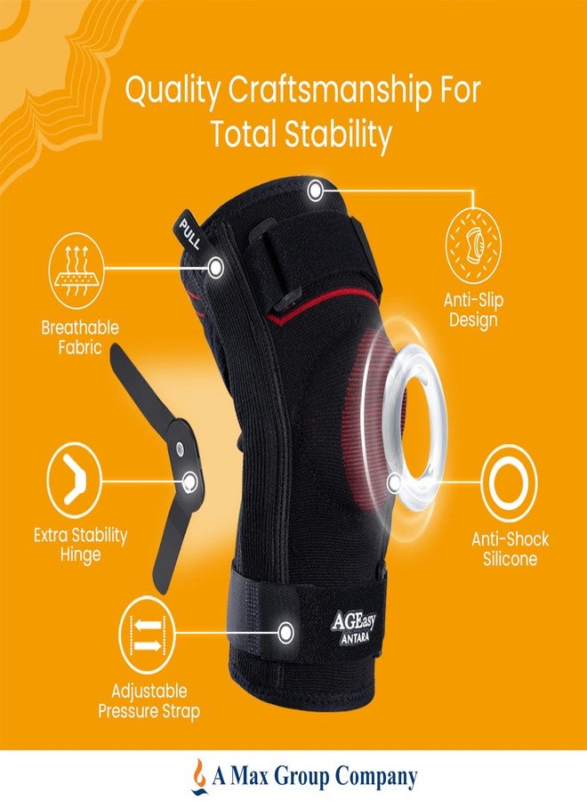 AGEasy (Max Group Hinged Knee Braces for Osteoarthritis | Knee Brace for Men & Women | Knee Supporter with Inner Cotton Lining, Durable Hinge | Knee Caps for Pain Relief | Knee Belt for Joint Pain - Image 2
