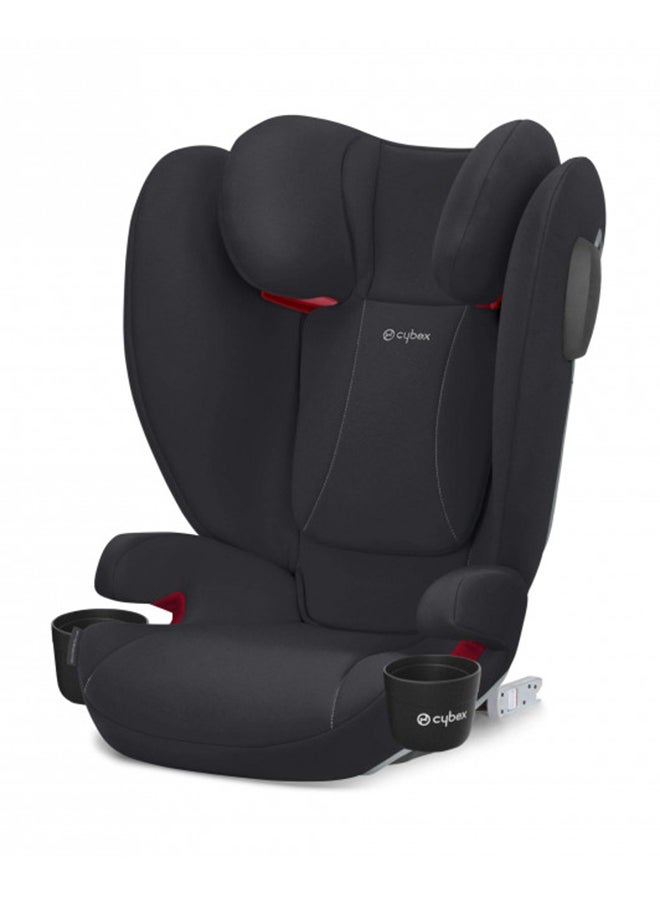 cybex Solution B2 Fix+ Lux High Back Booster Seat, Lightweight, Secure Latch Installation, Linear Side Impact Protection, Reclining 12 Position Height Adjustable Headrest, Volcano Black 