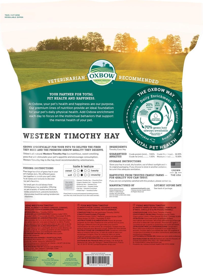 Animal Health 114411/194 Western Timothy Hay for Rabbits Guinea Pigs Chinchillas 90z - Image 2