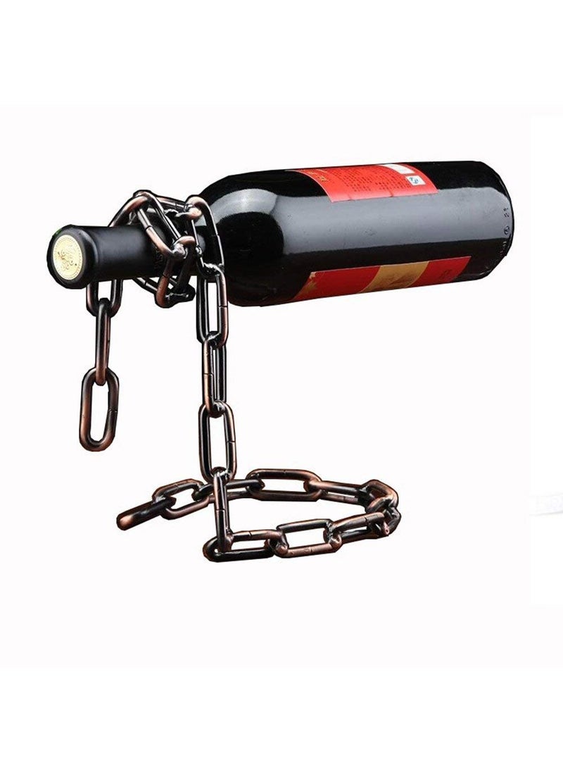 BESTOTTAM BESTOTTAM Chain Wine Rack Holder Countertop Free Standing Metal Wine Rack Novelty for Gift Kitchen Home Decoration Modern Design Wine Gifts Tabletop Wine Bottle Holder  - Image 1