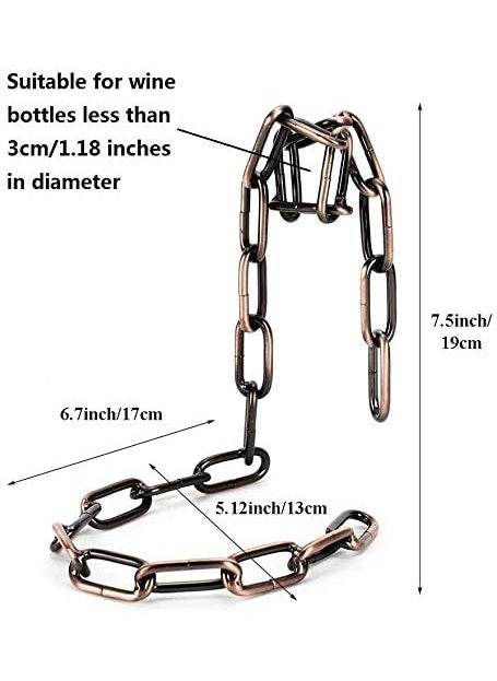 BESTOTTAM BESTOTTAM Chain Wine Rack Holder Countertop Free Standing Metal Wine Rack Novelty for Gift Kitchen Home Decoration Modern Design Wine Gifts Tabletop Wine Bottle Holder  - Image 2