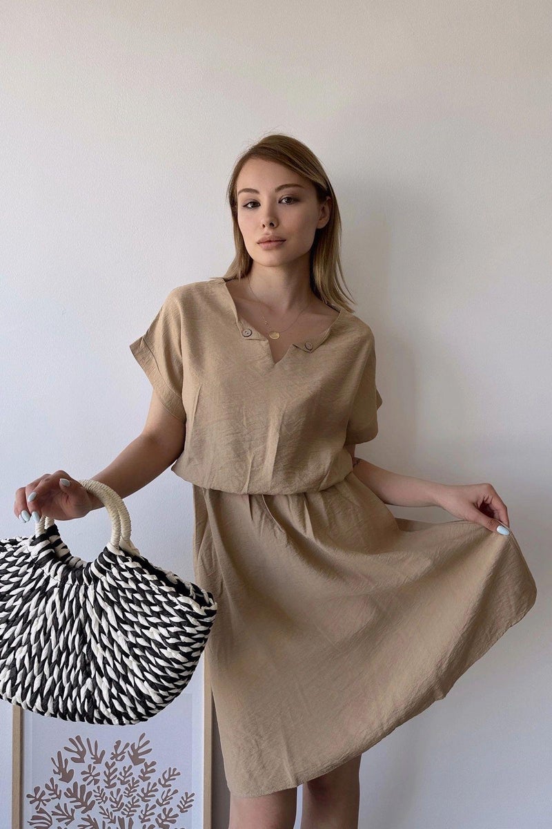Weshaya Dress Women Beige - Image 3