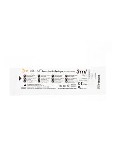 SOL-MILLENNIUM Sol-M 3ml Luer Lock Syringe with needle 10 Pcs  - Image 5