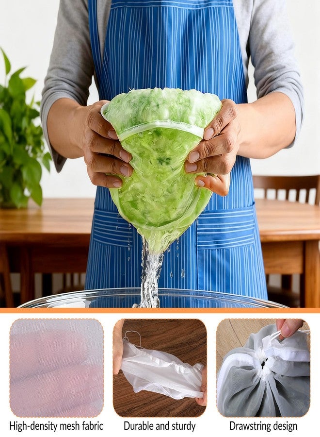 Zelphvt 5 PCS Cheese Cloth Bags for Straining Reusable Nylon Fine Mesh Filter Bags Cheesecloth Bag Nut Milk Bag For Nut Milk, Dumpling Fillings, Juice, Cooking and Cheese Making 15 Inch - Image 3