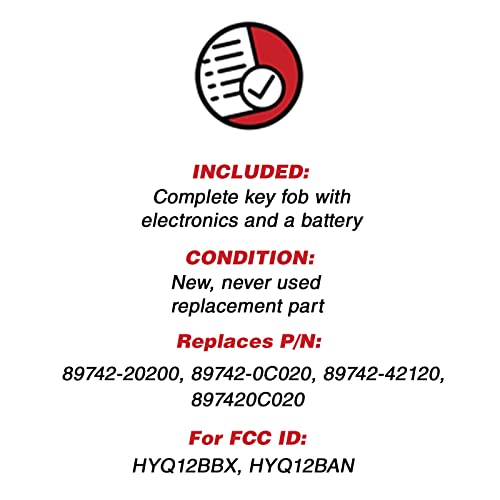 KeylessOption 4 Item Bundle 2 Key Fobs Keyless Entry Remotes for HYQ12BBX Plus 2 Uncut Ignition Keys - Image 3