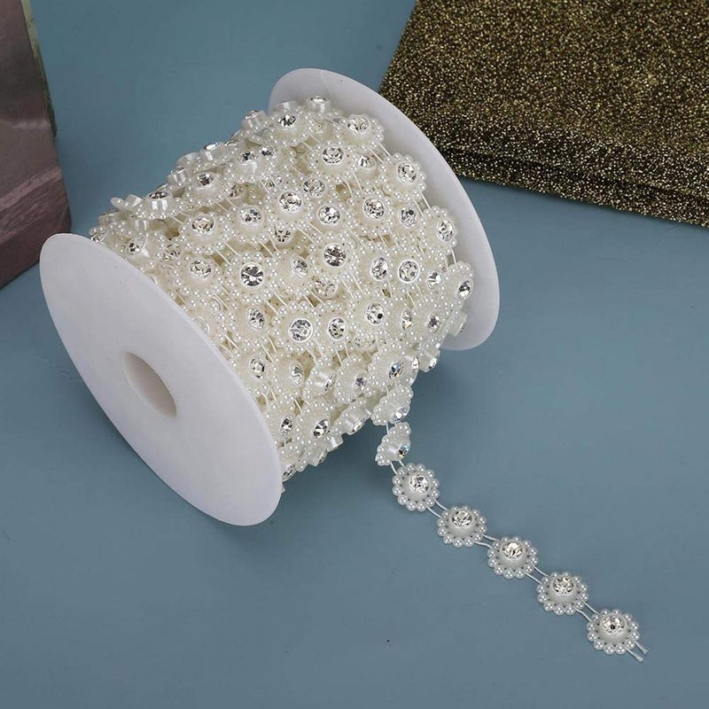 comfrt Faux Pearl String Beads, 10 Meter/roll Crystal Acrylic Bead Chain Beads Garland for DIY Crafts Jewelry Making Wedding Party Decor(Sunflower) - Image 5