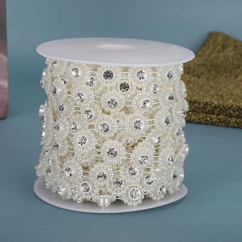 comfrt Faux Pearl String Beads, 10 Meter/roll Crystal Acrylic Bead Chain Beads Garland for DIY Crafts Jewelry Making Wedding Party Decor(Sunflower) - Image 4