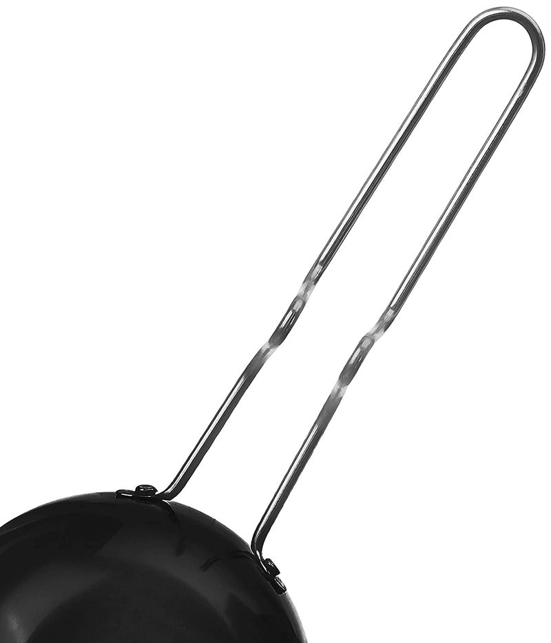 KD ZONE - Vagharia Hard Anodized Aluminium Tadka Pan, 100mm, Black - Image 3