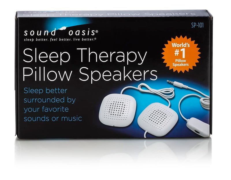 Sound Oasis Pillow Speakers, 2 UltraThin Stereo Speakers, Volume Control, Surround Sound for Music, Sleep, Tinnitus Masking, Connect to External Sound Source with 1/8" 3.5mm Headphone Jack Plug, White - Image 4