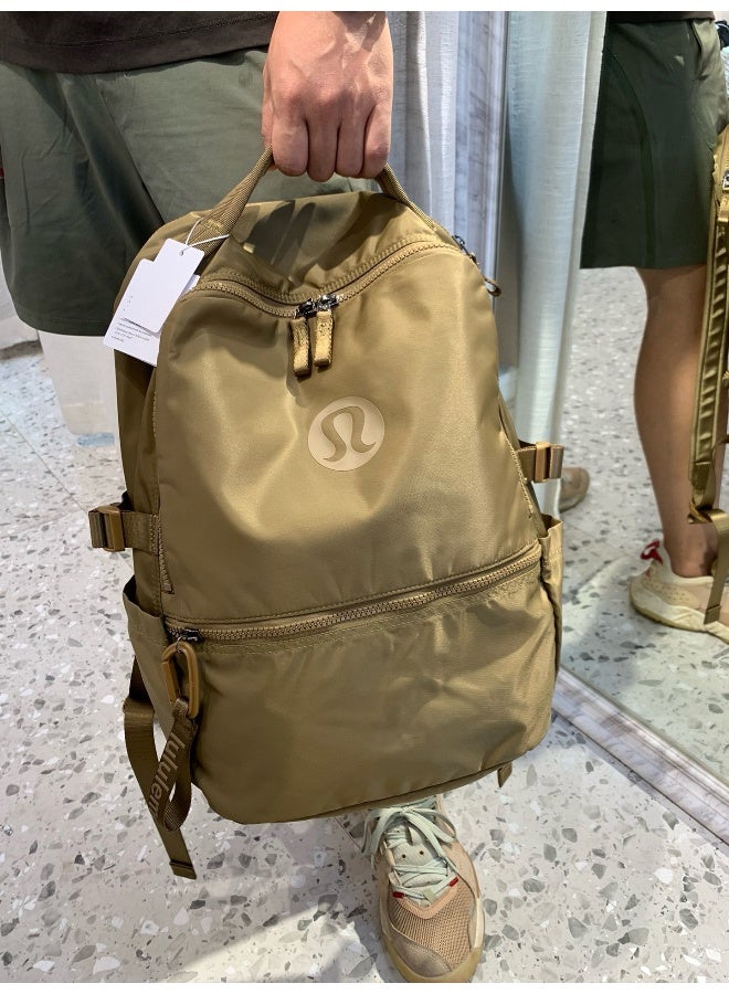 لولوليمون حقيبة لولوليمون مزدوجة الأكتاف، رياضية، للم学校، الملابس الكاجوال، والتجول، حقيبة ظهر سعة 22 لتر كبيرة - Image 1