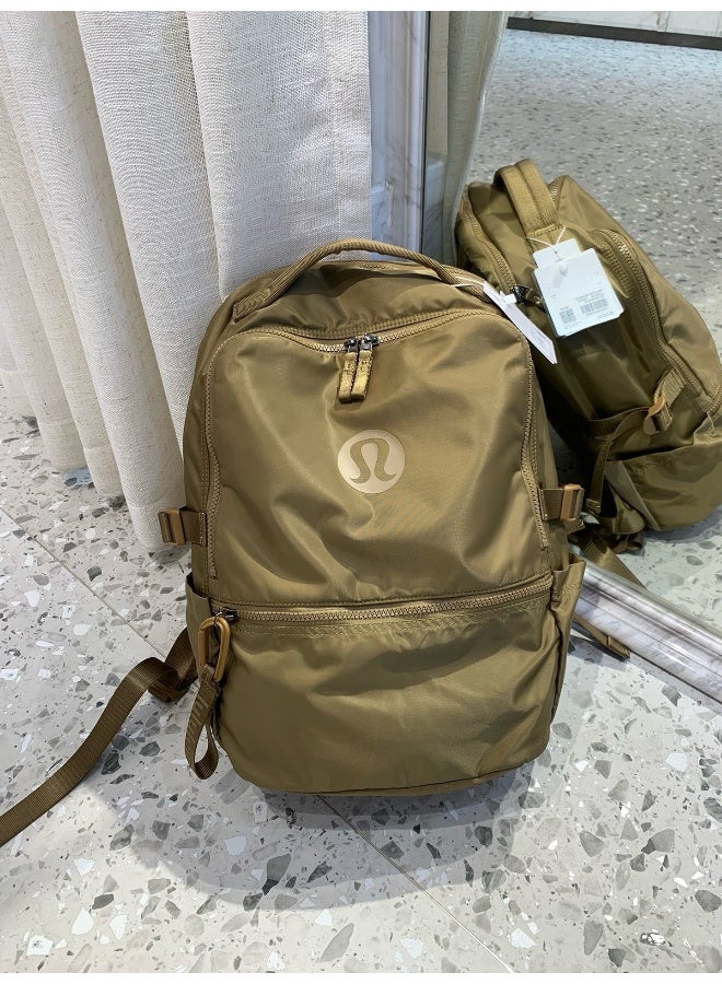 لولوليمون حقيبة لولوليمون مزدوجة الأكتاف، رياضية، للم学校، الملابس الكاجوال، والتجول، حقيبة ظهر سعة 22 لتر كبيرة - Image 4