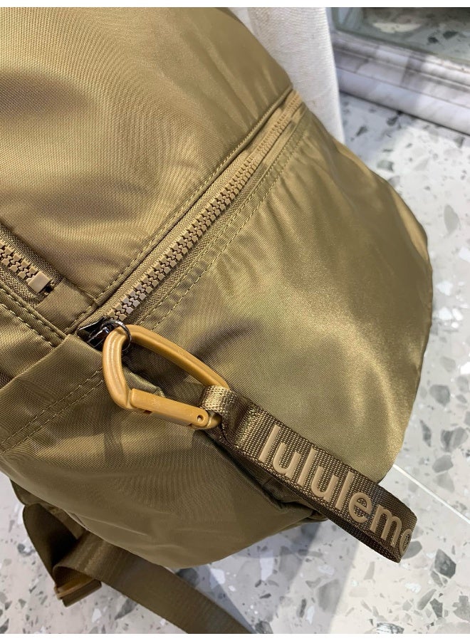 لولوليمون حقيبة لولوليمون مزدوجة الأكتاف، رياضية، للم学校، الملابس الكاجوال، والتجول، حقيبة ظهر سعة 22 لتر كبيرة - Image 2