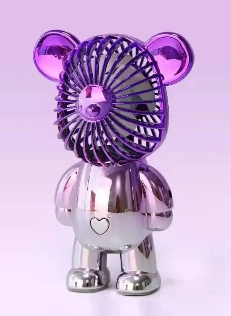 Cute Bear Shape Mini Quiet Desk Fan with USB Charging 3 Adjustable Speeds High Air Flow Cute and Very Quiet Suitable for Office, Bedroom, Shopping - Image 1