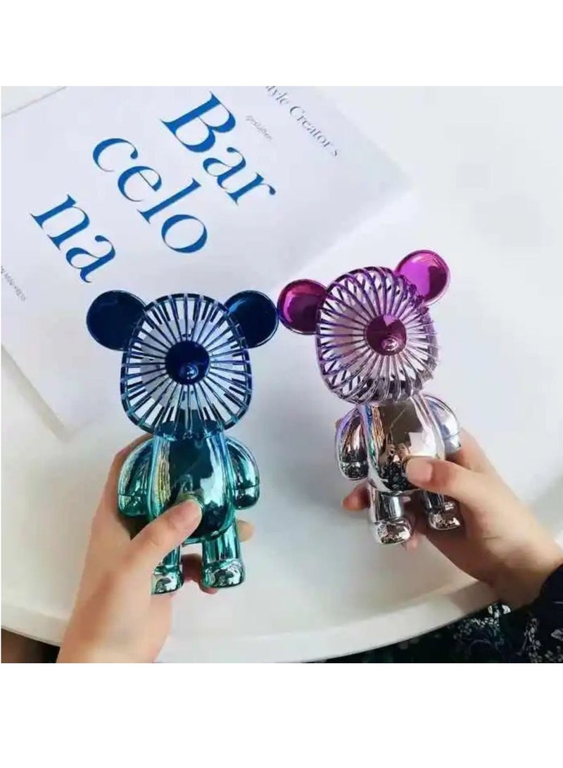 Cute Bear Shape Mini Quiet Desk Fan with USB Charging 3 Adjustable Speeds High Air Flow Cute and Very Quiet Suitable for Office, Bedroom, Shopping - Image 4