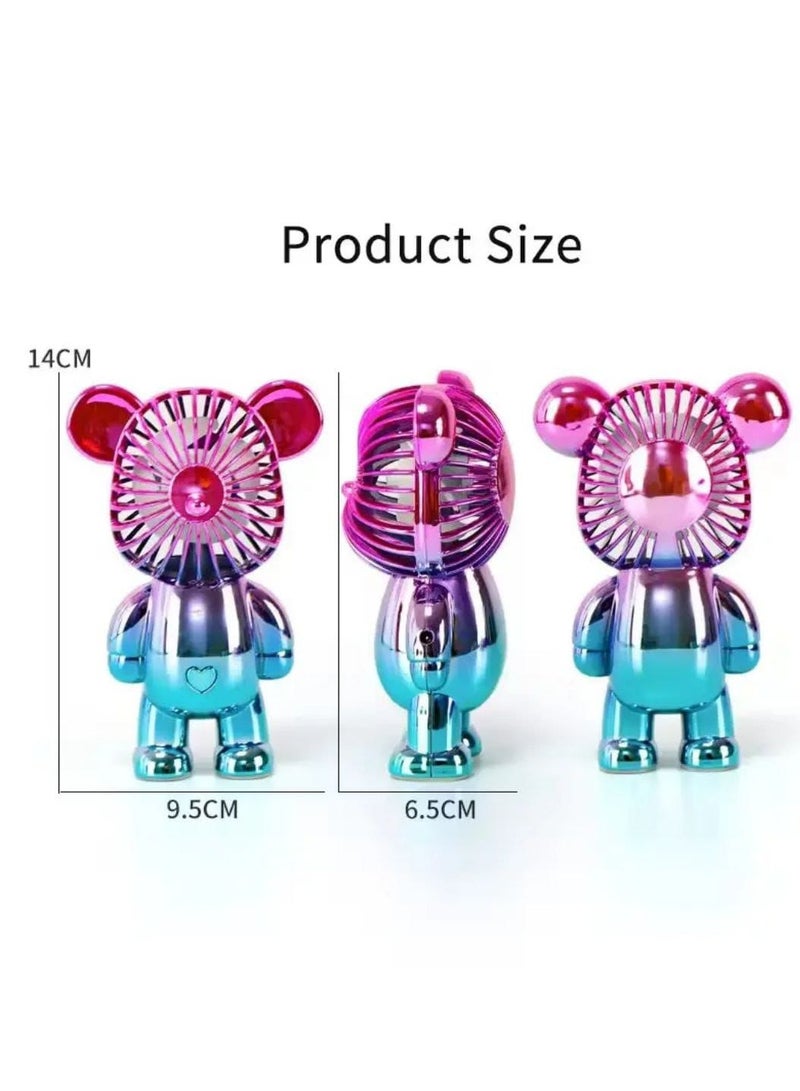 Cute Bear Shape Mini Quiet Desk Fan with USB Charging 3 Adjustable Speeds High Air Flow Cute and Very Quiet Suitable for Office, Bedroom, Shopping - Image 5