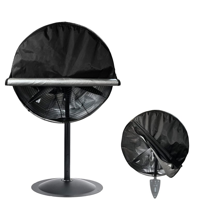 Bitubi Industrial Fan Cover Waterproof Outdoor Fan Covers Compatible for 2024 Inch Wall Mount Fan and Pedestal Fan Heavy Duty 600D oxford Dustproof Fan CoverBlack