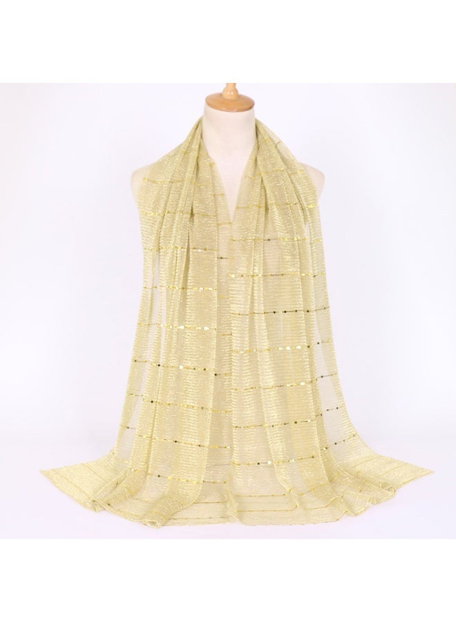 Shimmer Stripe Hijab Women Scarf Diamond Gitter Shawl Summer Daylight Party Fashion Shawl - Image 5