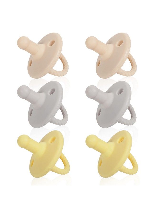 Sweet Child Soothie Pacifiers 0 6 Months Set Of 6 Ultra Light Silicone Binkies With Collapsible Handle & 3 Air Holes For Added Safety Best Newborn Pacifiers For Baby Boys Or Girls - Image 2