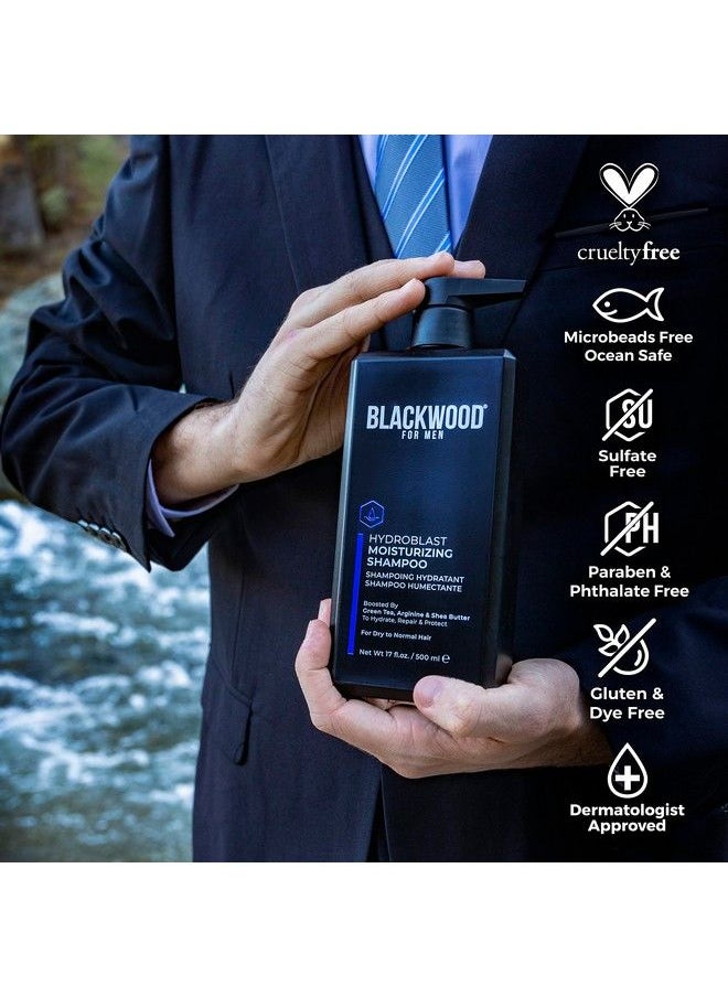 Blackwood For Men Hydroblast Moisturizing Shampoo Men Vegan & Natural Shampoo For Coarse Dry & Curly Hair Infused With Ginseng & Ginger Sulfate Free Paraben Free & Cruelty Free (17 Oz)  - Image 4