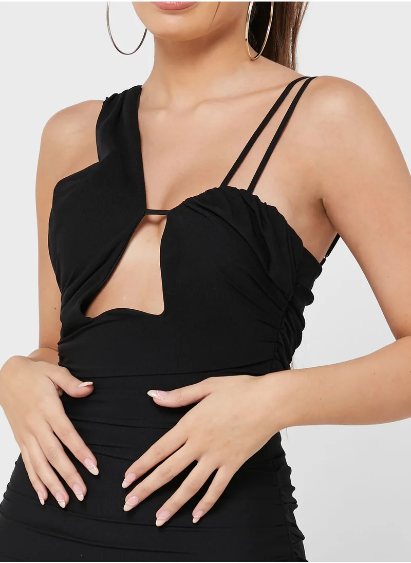 Miss Pap Strappy Cut Out Detail Asymmetric Dress