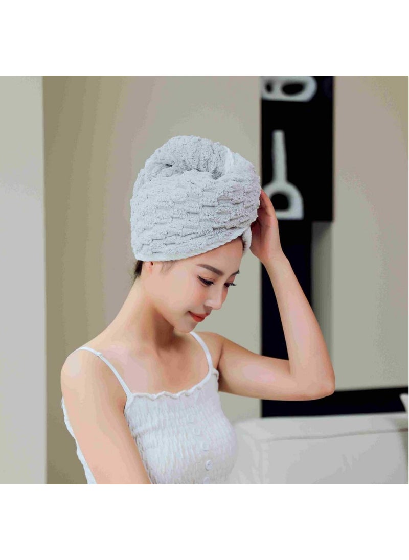 Generic - 2024 Cloud Pattern Gold Velvet Quick-Dry Hair Towel CapGolden Turtle velvet single layer [gentleman Gray]] Golden Turtle velvet single layer [gentleman Gray]] - Image 1