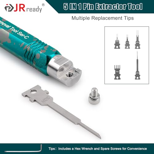 JRready ST5255-05 Pin Extractor Tool Kit Terminal Removal Tool with 5PCS Replacement Tips for Molex Mini-Fit Jr. Micro-Fit 3.0 3P/4P PC Fan, AMP Micro Mate-N-Lok Series Connectors - Image 5