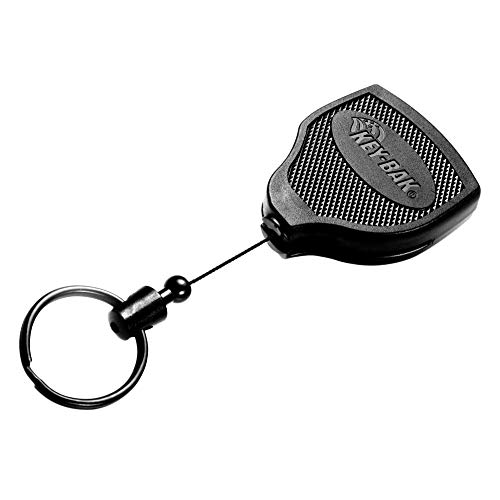 KEY-BAK SUPER48 HD 8oz. Locking Retractable Keychain, 48" Retractable Cord, Black Polycarbonate Case, Leather Duty Belt Loop, Oversized Split Ring - Image 4