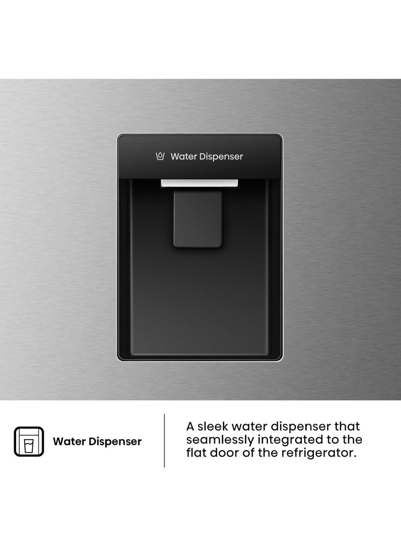 Hisense RB5P504NMI3 - Two Door Bottom-mount 500L Freezer Fridge, Water Dispenser, Super Freeze, Total No Frost, 79.4x69.8x172.5 cm (W/D/H), Silver, 1 Year Full & 10 Years Compressor Warranty RB5P504NMI3 silver - Image 4