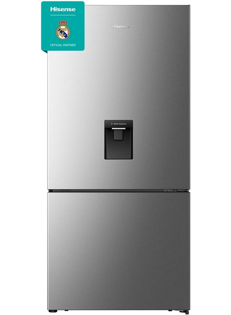 Hisense RB5P504NMI3 - Two Door Bottom-mount 500L Freezer Fridge, Water Dispenser, Super Freeze, Total No Frost, 79.4x69.8x172.5 cm (W/D/H), Silver, 1 Year Full & 10 Years Compressor Warranty RB5P504NMI3 silver - Image 1