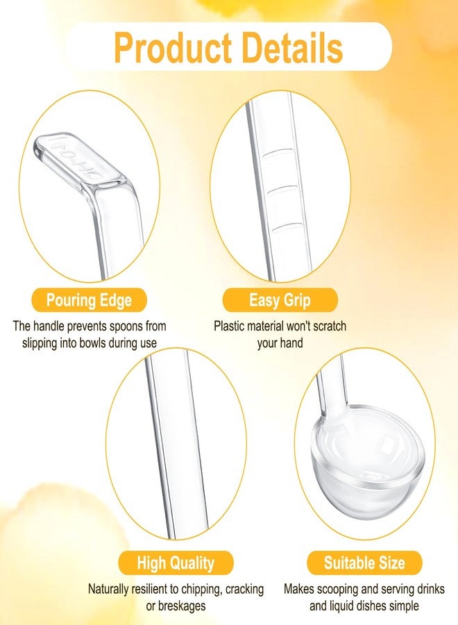 xozeooeu 30 Pcs 1 Oz Small Ladle, 7.87 Inch Clear Plastic Long Handle Mini Ladles for Serving Sauce, Soup, Dressing, Punch Bowl, Gravy, Cocktail, Party Catering - Image 3
