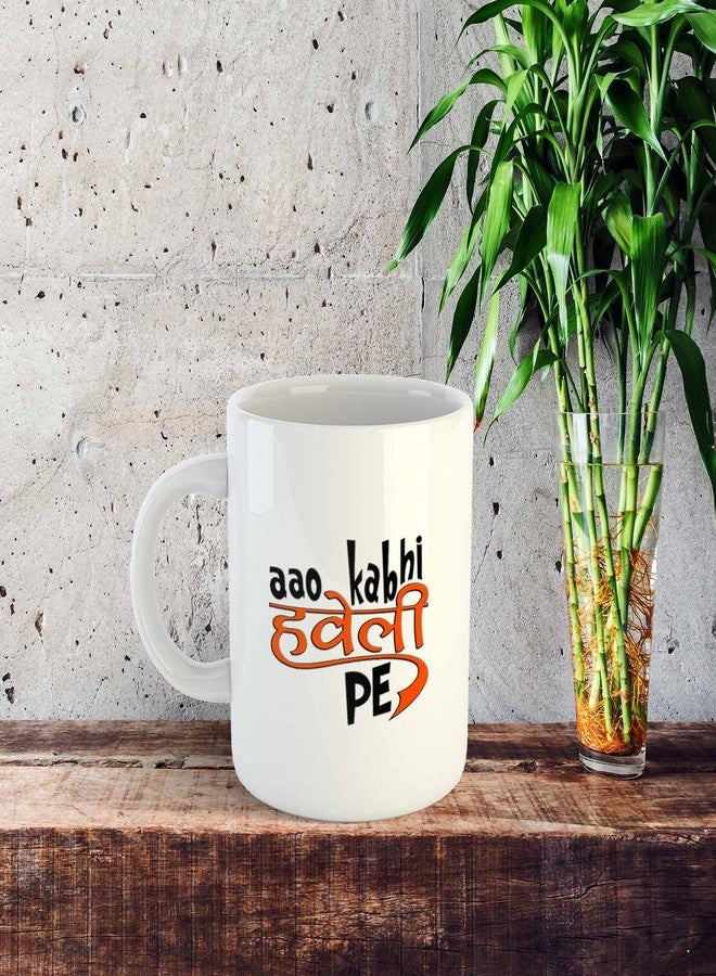 Gen7 Ceramic Aao Kabhi Haveli Pe Coffee Mug | Funny Quotes on Mug | 11oz Coffee Mug | - Image 3