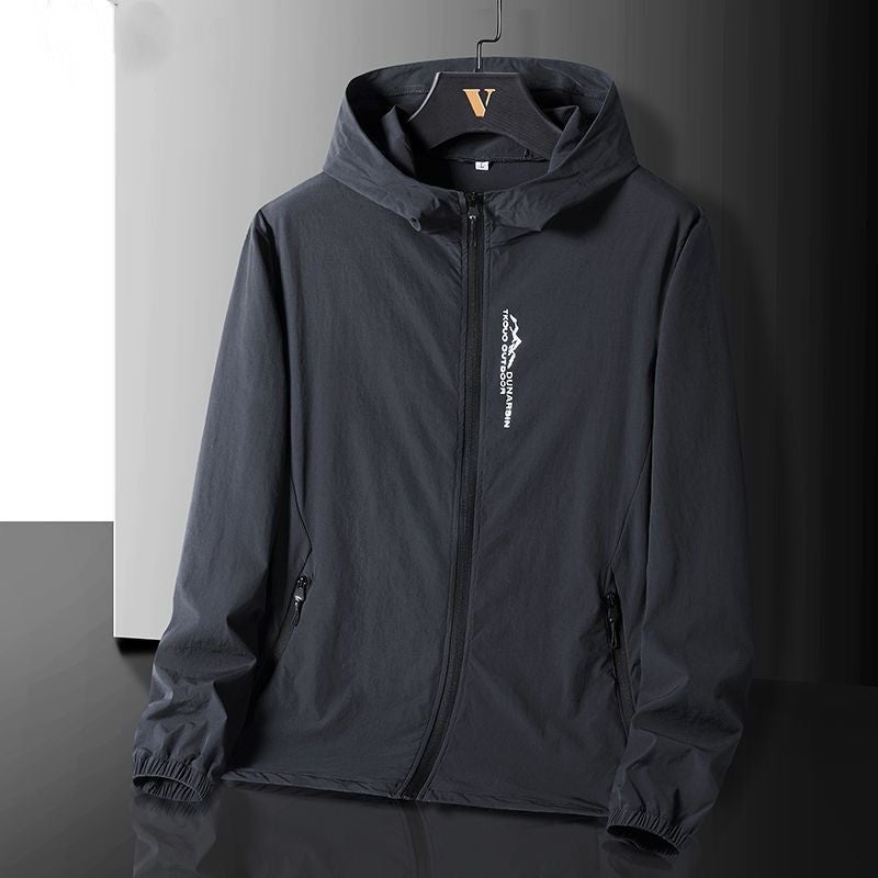 Mens Ice Silk Sunproof Jacket Summer 2024 Breathable UV Protection dark gray  - Image 5