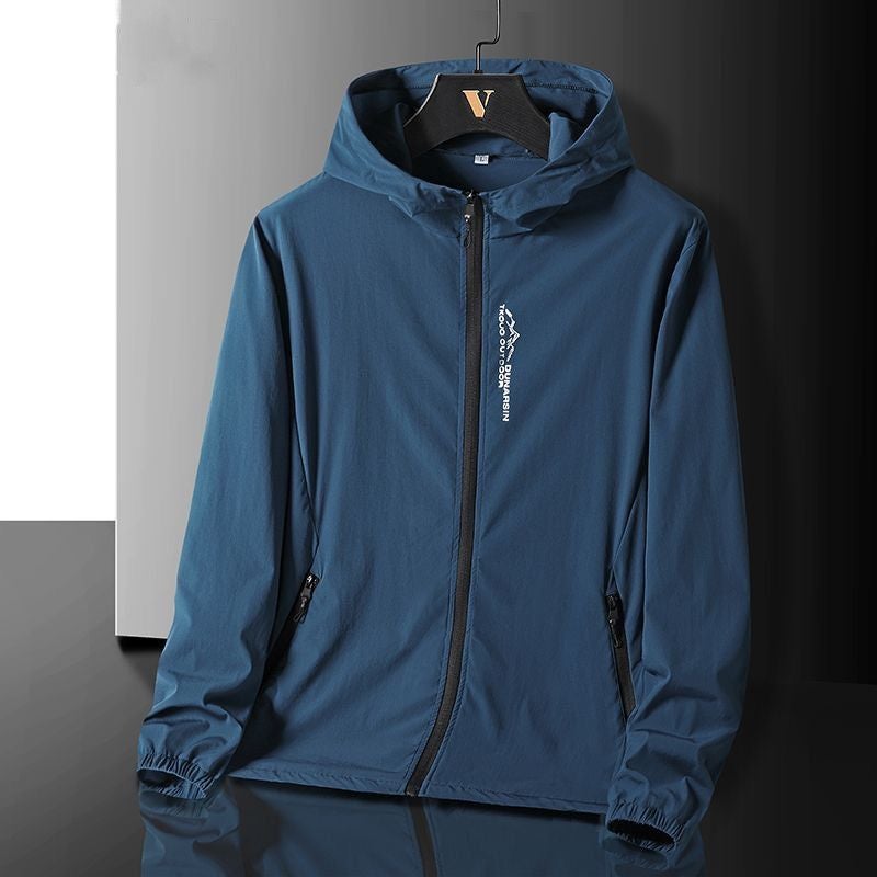 Mens Ice Silk Sunproof Jacket Summer 2024 Breathable UV Protection dark gray  - Image 4