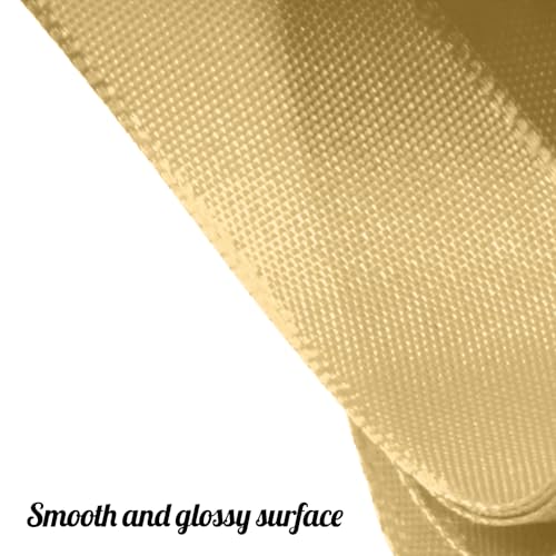 Flezoo 25 Yards Gold Satin Ribbon 1 1/2inch, Single Face Polyester Silk Fabric Hair String Ribbon for Craft, Flower Bouquets, Gift Wrapping, Wedding, Bow Making and Valentines Decoration - Image 3