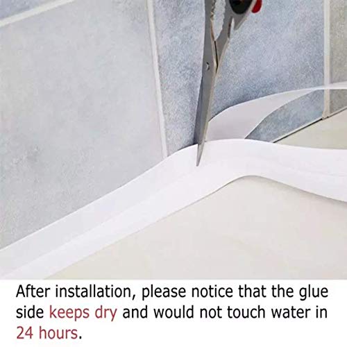 Leeonz Sticky Wall Sealing Strip Grey Edge Corner Caulk Tape PVC Mildew Proof Seamless Wall Trimmer Protection Decoration Kitchen Sink Bathtub Shower Crack Cover, 22mm*3.2m (Brown, Set of 1) - Image 5
