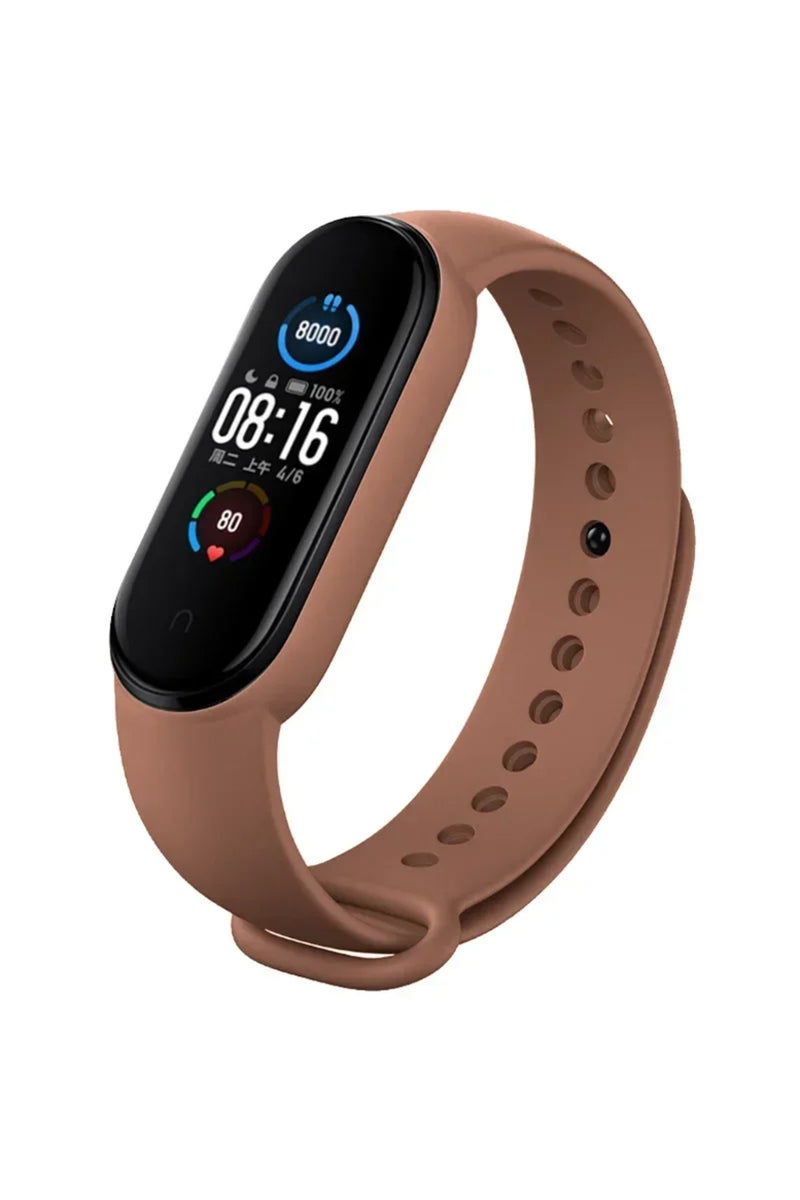 Mi band 5 6 7 Brown 26 Watch Strap For Mi Band 7 6 5 4 3 Wristband Silicone Bracelet Wrist Straps M